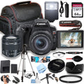 Canon EOS Rebel SL3 DSLR Camera w/EF-S 18-55mm F/4-5.6 STM Zoom Lens + 64GB Memory, Case, Tripod, Flash, Remote, and More (32pc Bundle) (Renewed)