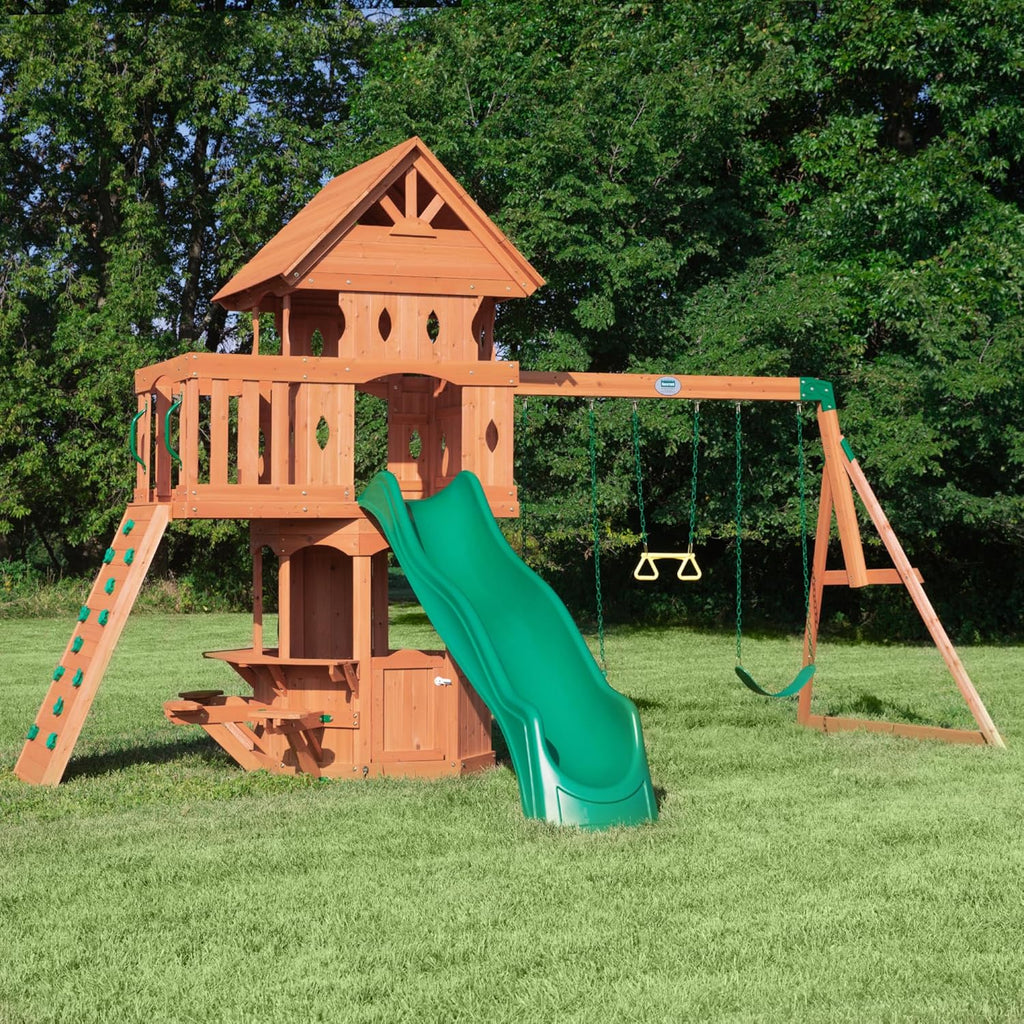 Backyard Discovery Woodland All Cedar Wood Playset Swing Set N513