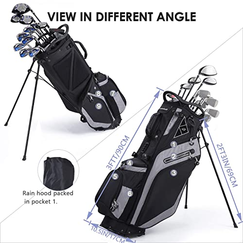 Golf Stand Bag 14 Way Top Dividers with Dual Strap and 8 Pockets U9064