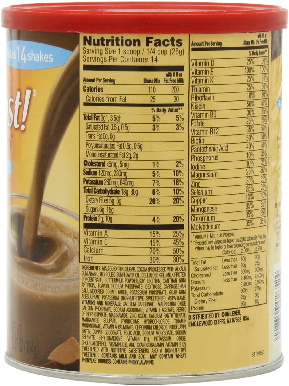 Slimfast Powder, Milk Chocolate, 12.83 oz R23406