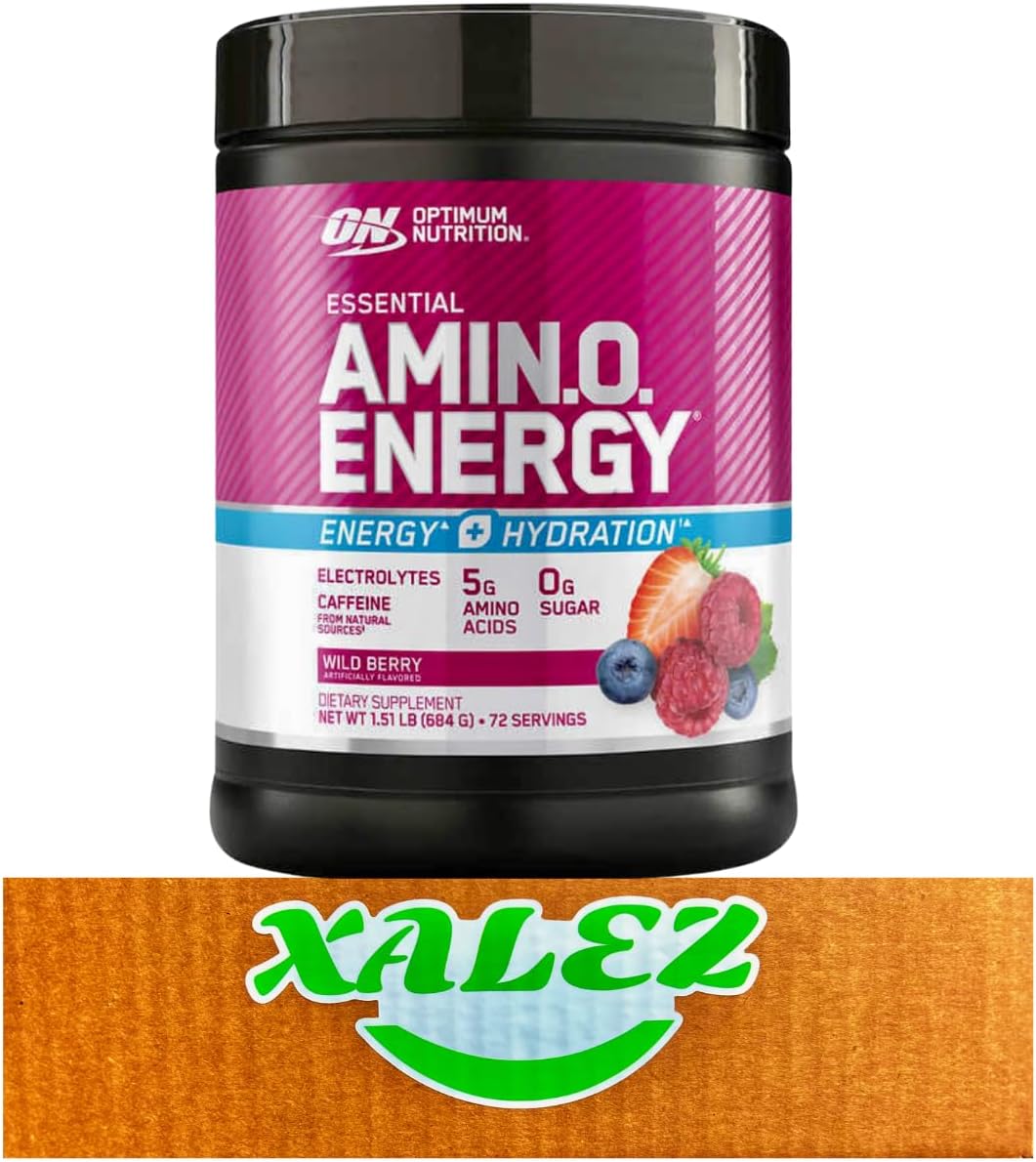 Optimum Nutrition Essential Amino Energy Powder - Energy and Hydration - Wild Berry - 72 Servings TM Gift Box