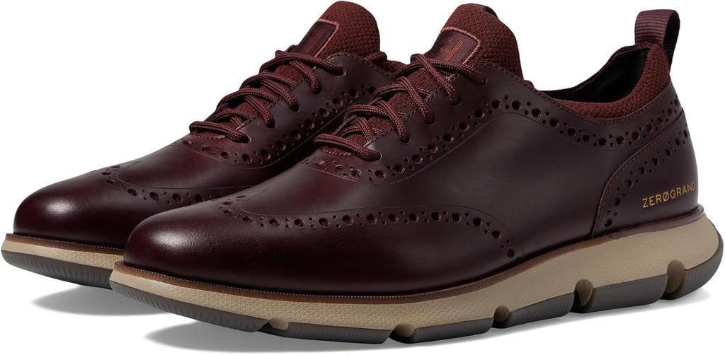 Cole Haan Men's 4.Zerogrand Wingtip Oxford, Bloodstone/Pinot Dark Latte, 11.5