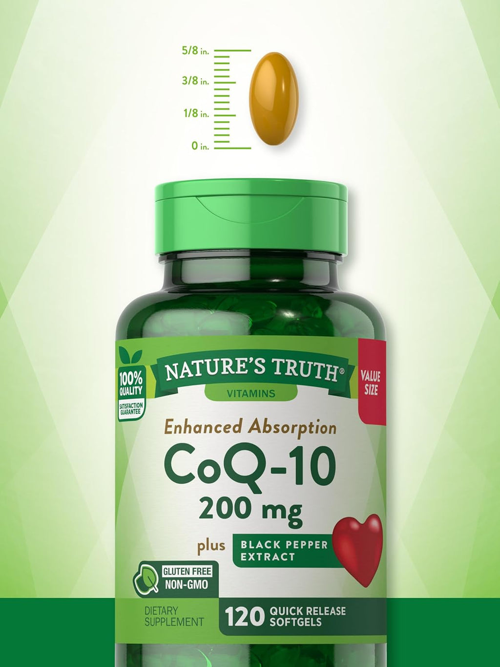 CoQ10 200mg Softgels with Black Pepper Extract by Nature's Truth X81616