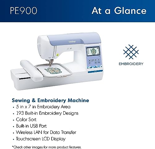 Brother PE900 Embroidery Machine with WLAN, White O60746