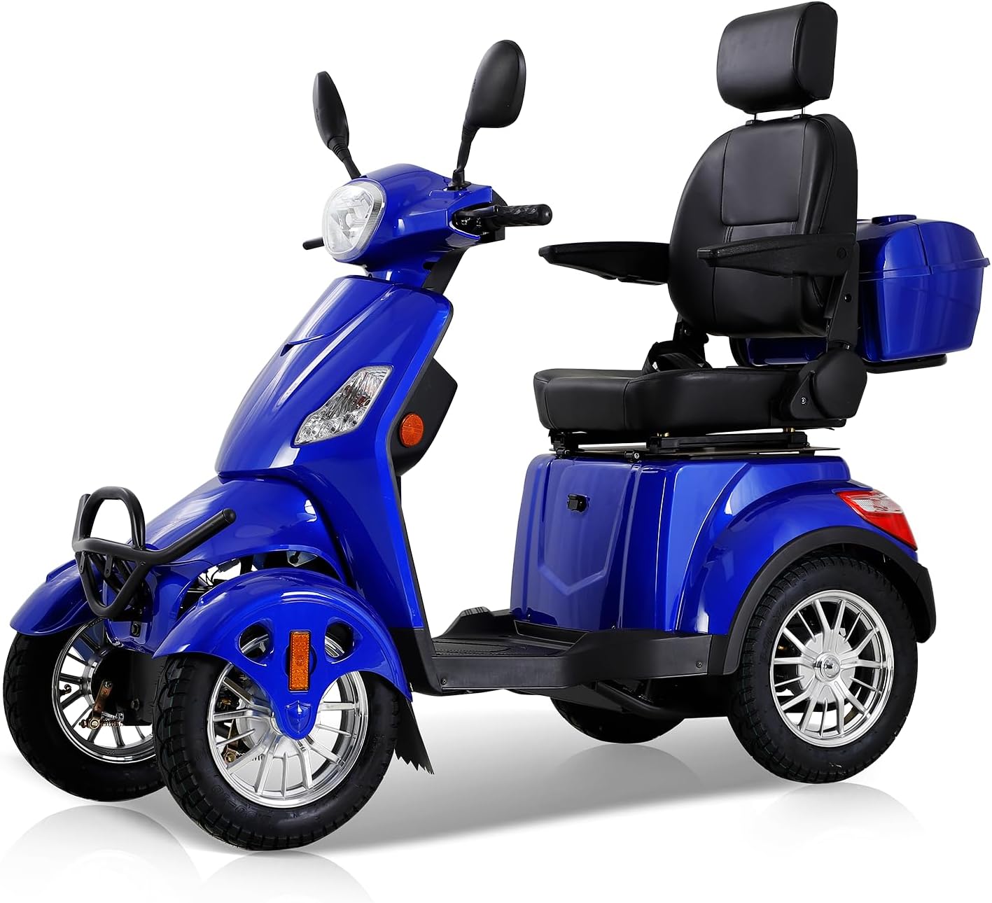 Heavy Duty Mobility Scooter, 800W 4-Wheel All Terrain Electric Vehicle, 3-Speed Adjustable, 35 Miles Range, Adjustable Seat, Rear Lockbox, 550 lbs Capacity, for Adults & Seniors, Blue