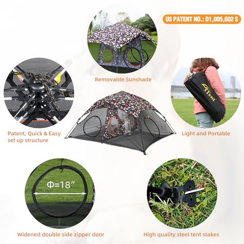 X-Large Catio Outdoor Cat Enclosure and Cat Tower Tent, 3-Tier Portable Foldable, Two Doors Z502328