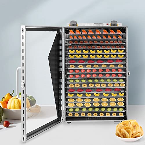 Food Dehydrator 18-Tray Commercial Dehydrators Dryer Machine Dehydrator for Jerky Large-capacity Dehydrator 360°Dehydrator Machine for Jerky Herb Meat Beef Fruit Vegetables 600W