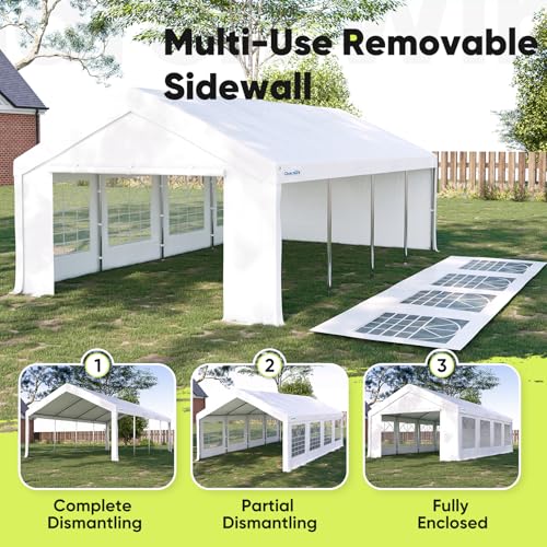 Quictent 20x20 Party Tent Heavy Duty Outdoor Canopy with Storage Bags M75972