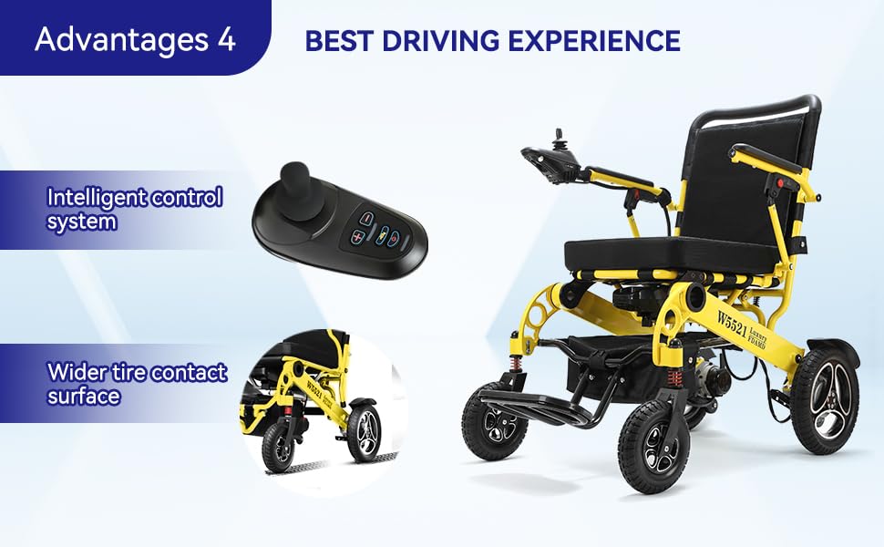 Intelligent Folding Electric Wheelchair for Adults, Lightweight Portable W50369