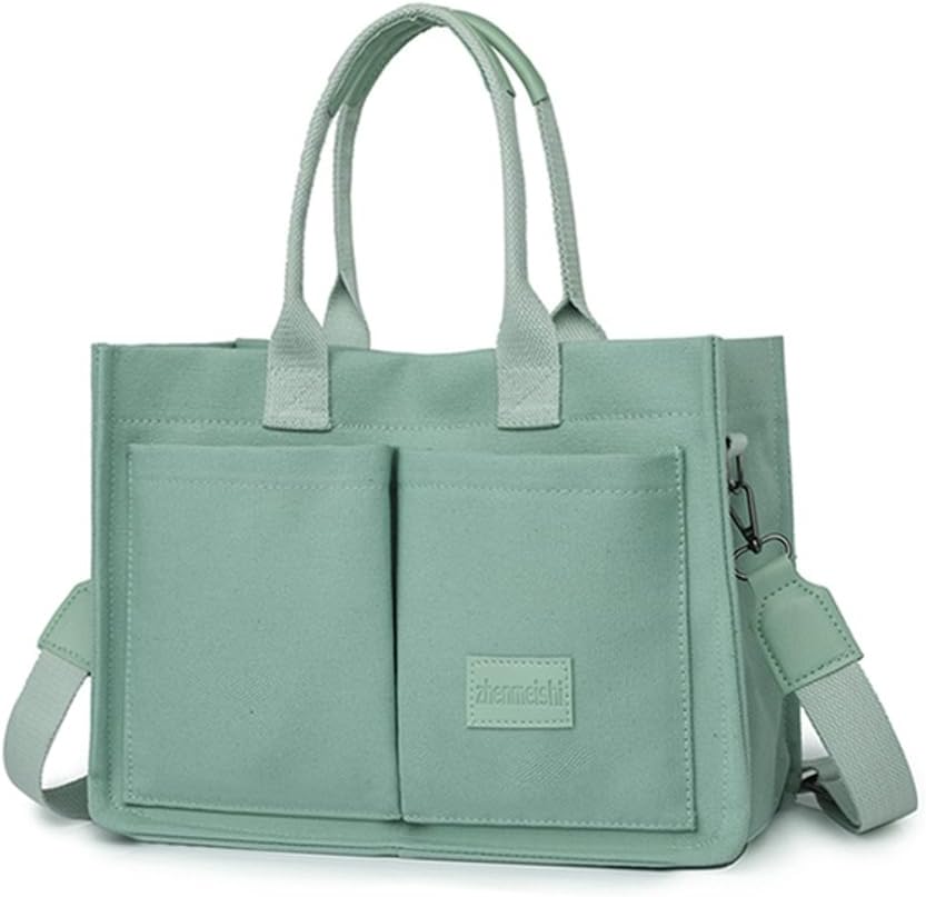 Canvas Crossbody Tote Bag for Women with Multi-Pocket D973