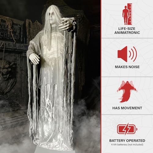 Haunted Hill Farm Soul Sucker Demon Reaper with Child by Tekky, Motion-Activated Halloween Animatronic Q202293