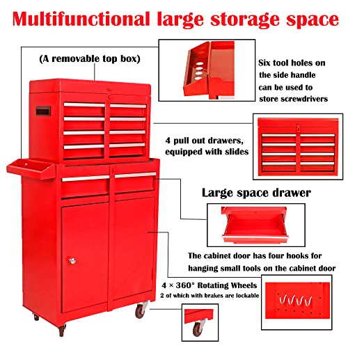 5-Drawer Rolling Tool Cart with Wheels, Black V51953
