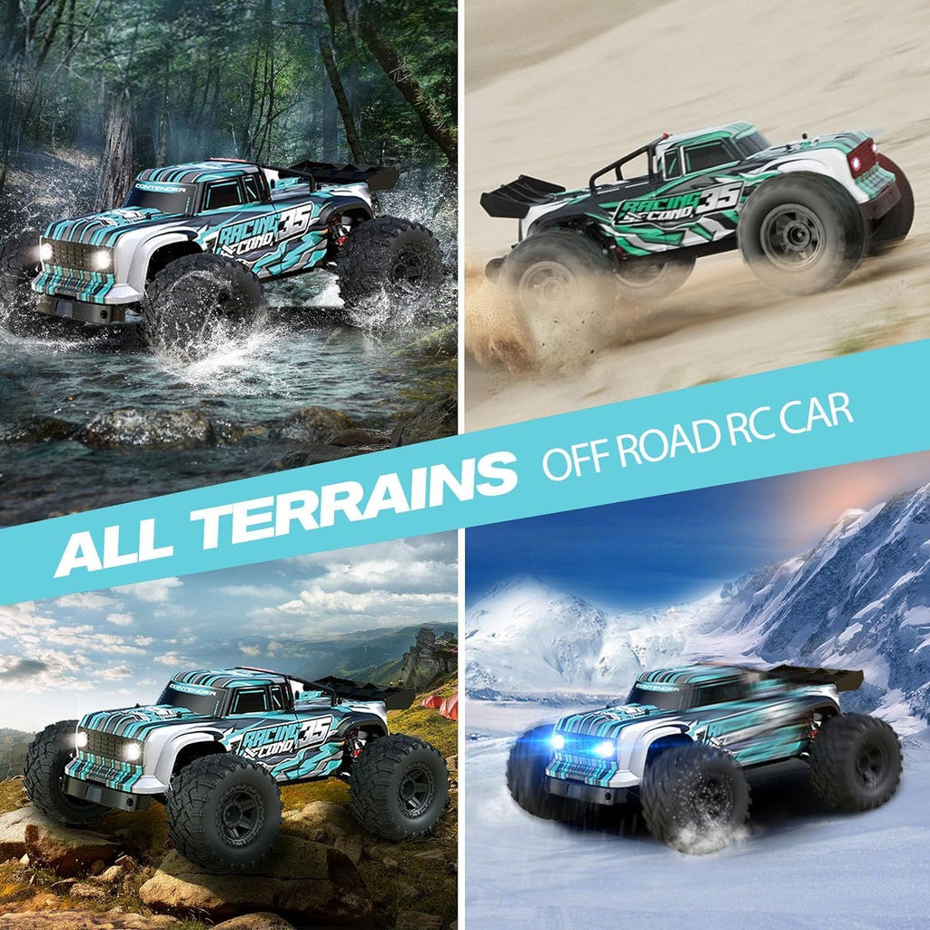 Remote Control Car 4x4 Off Road Truck 35MPH 1:10 Scale with Headlights 2 Batteries M83747