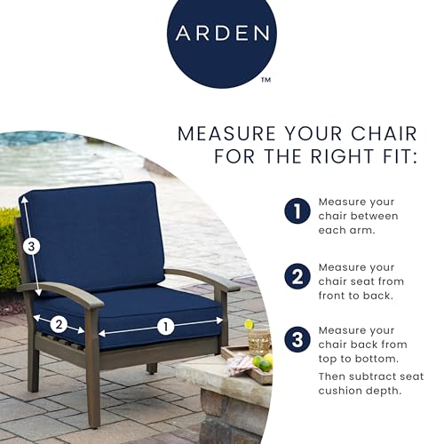 ARDEN Outdoor Dining Chair Cushion 20 x 20 in Weather-Proof Fade Resistant Sapphire Blue J523