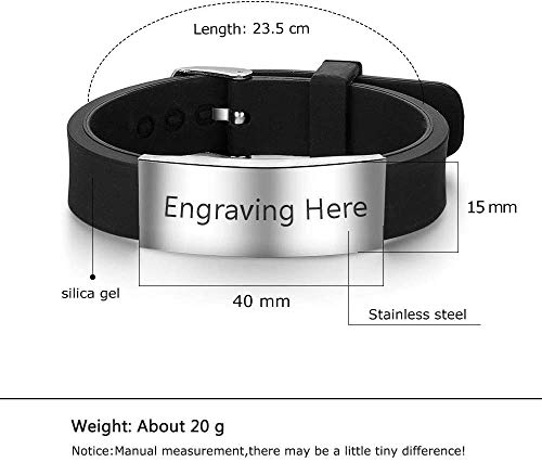 Personalized Silicone Medical Alert Bracelets for Men Women X3463