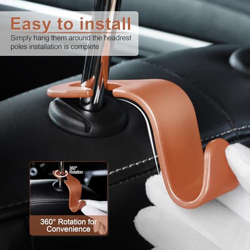 LivTee Car Seat Headrest Hook, 4-Pack V49503