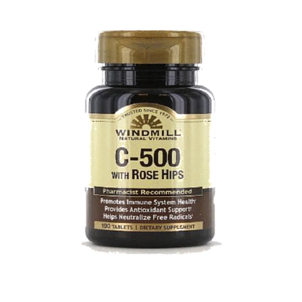 Windmill Vitamin C-500 Tablets with Rose Hips, 100 Count (Pack of 2) G44071