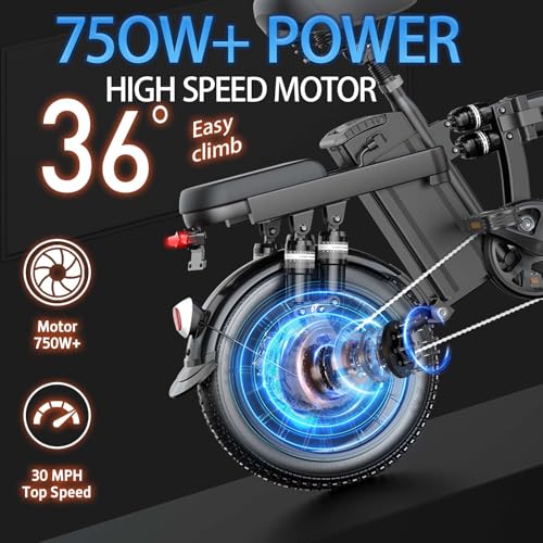 Ronson Electric Bike for Adults, 750W Motor, Foldable Fat Tire Ebike Z57486
