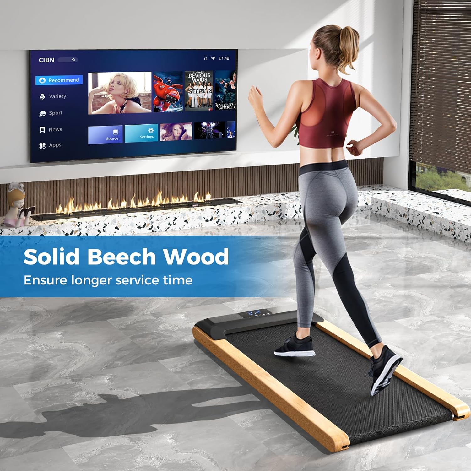 Goplus Walking Pad, Under Desk Treadmill with Remote Control and LED Display H397889