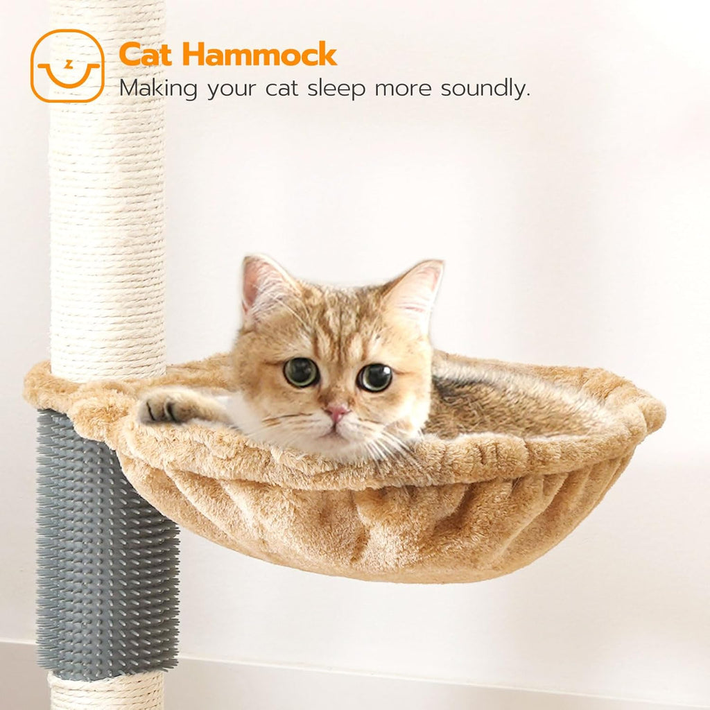 HOOBRO Cat Tree for Indoor Cats, Wooden Cat House with Scratching Posts, Rustic Brown V4423