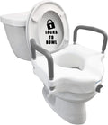 Carex E-Z Lock Raised Toilet Seat with Removable or Adjustable Handles - 4.5 Inch Toilet Seat Riser with Arms - Fits Most Toilets