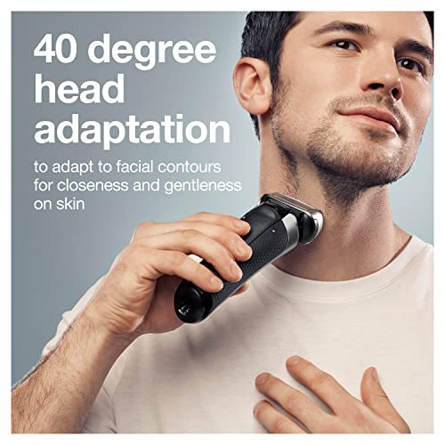 Braun Series 8 8457cc Electric Foil Shaver for Men with Precision Beard Trimmer, Galvano Silver C650125