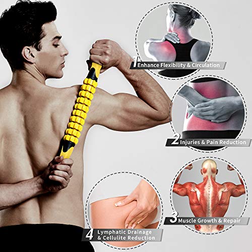 Muscle Roller for Soreness Relief with Workout Poster T2538
