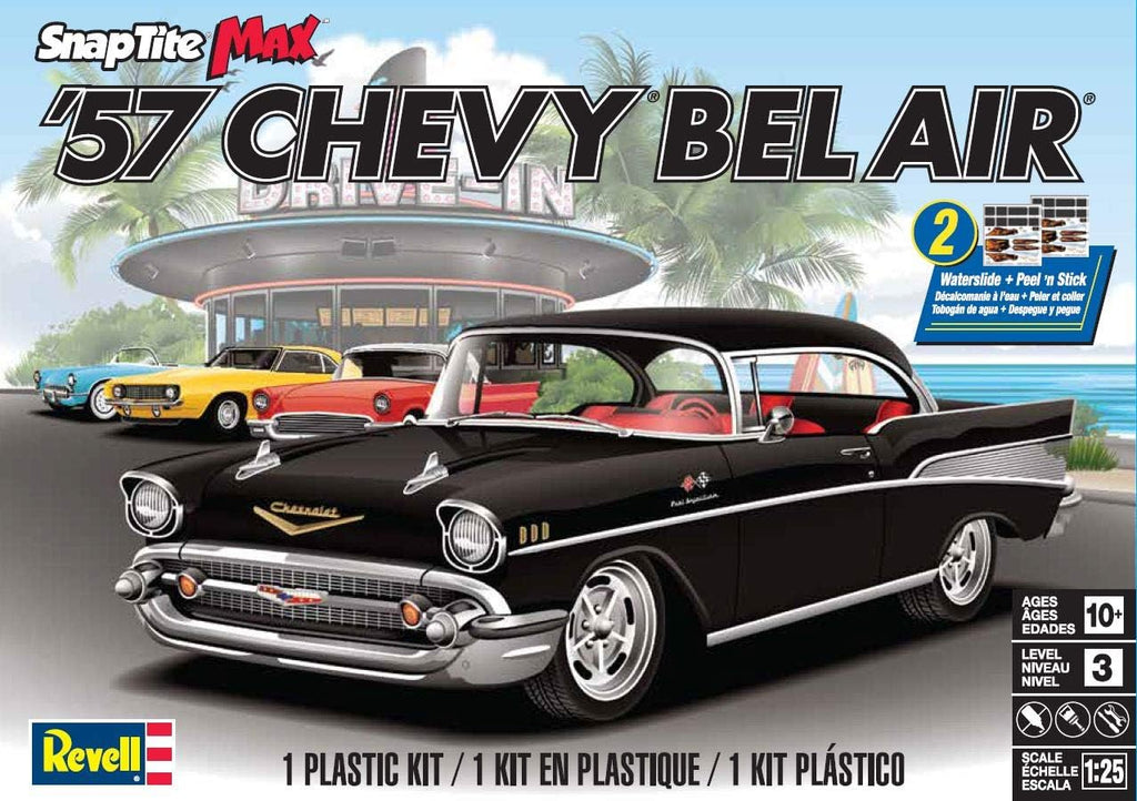 Revell ’57 Chevy Bel Air Model Car Kit 1:25 Scale SnapTite Max D374897