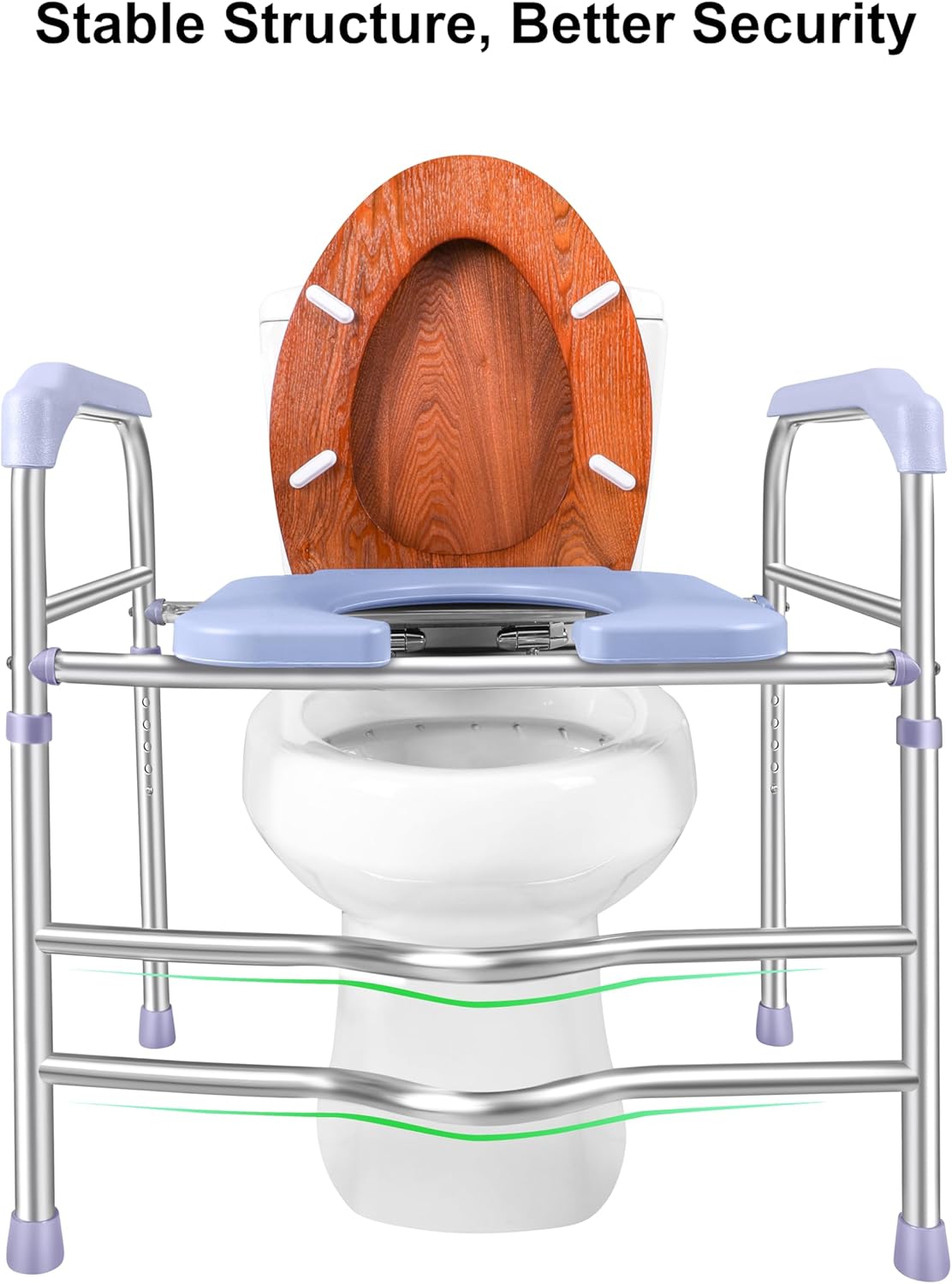 Raised Toilet Seat with Handles for Seniors, Adjustable Height, 400lbs D20737