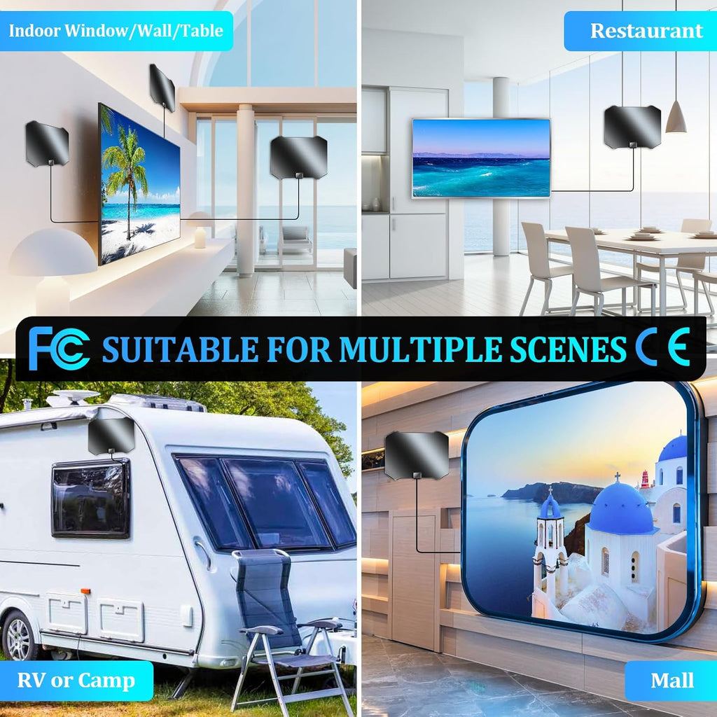 TV Antenna for Smart TV, Indoor Outdoor, Amplified HD 4K 1080p P855