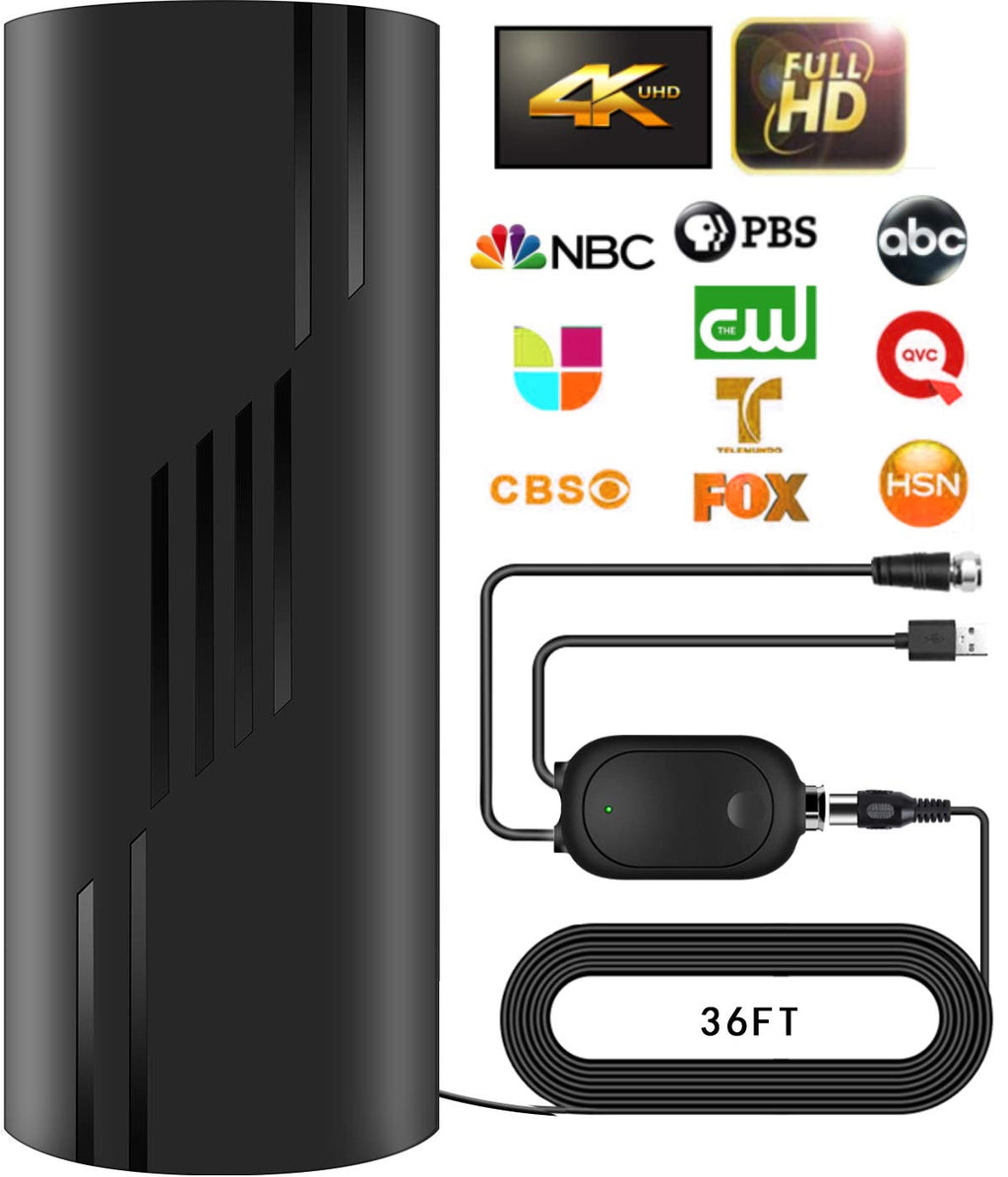 992+ Miles Range TV Antenna, Digital TV Antenna Indoor with Amplifier and Signal Booster, Portable HD Antenna for TV Indoor Outdoor for Smart TV and Old TVs - 36ft Coax Cable - Support 8K 4K 1080p