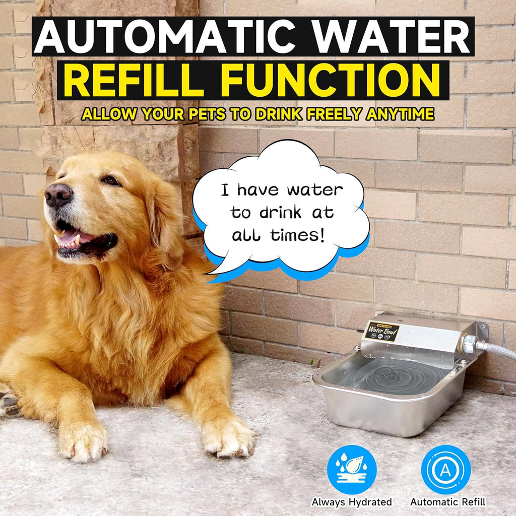 Automatic Water Dispenser for Dogs, 88oz Stainless Steel Bowl S761