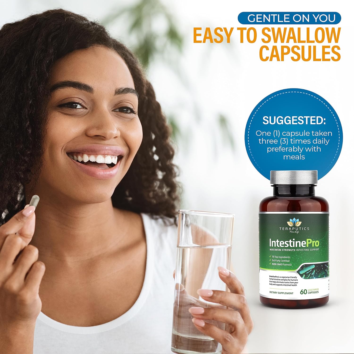 IntestinePro Intestine Support for Humans, 60 Vegetarian Capsules N7645