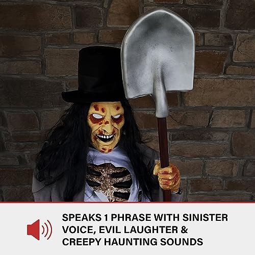 Haunted Hill Farm Soul Sucker Demon Reaper with Child by Tekky, Motion-Activated Halloween Animatronic Q202293