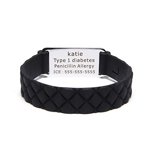 Personalized Medical Alert ID Bracelet Stainless Steel with Free Engraving D139993