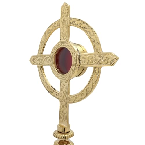 Needzo Brass Embossed Celtic Cross Reliquary, 13 x 8.75 Inches W5172