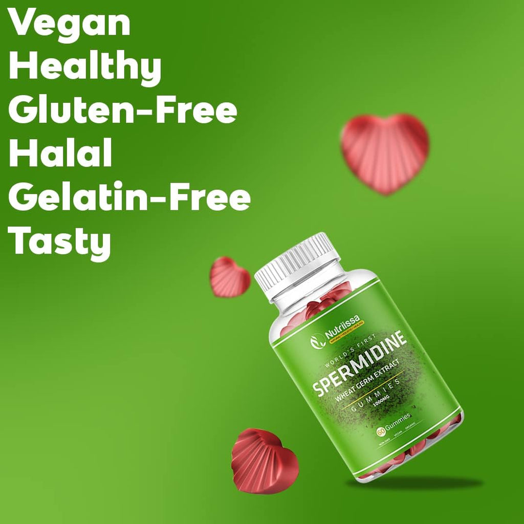 Organic Wheat Germ Extract Spermidine Gummies with Thiamine and Zinc - 1000mg, 60ct D980105