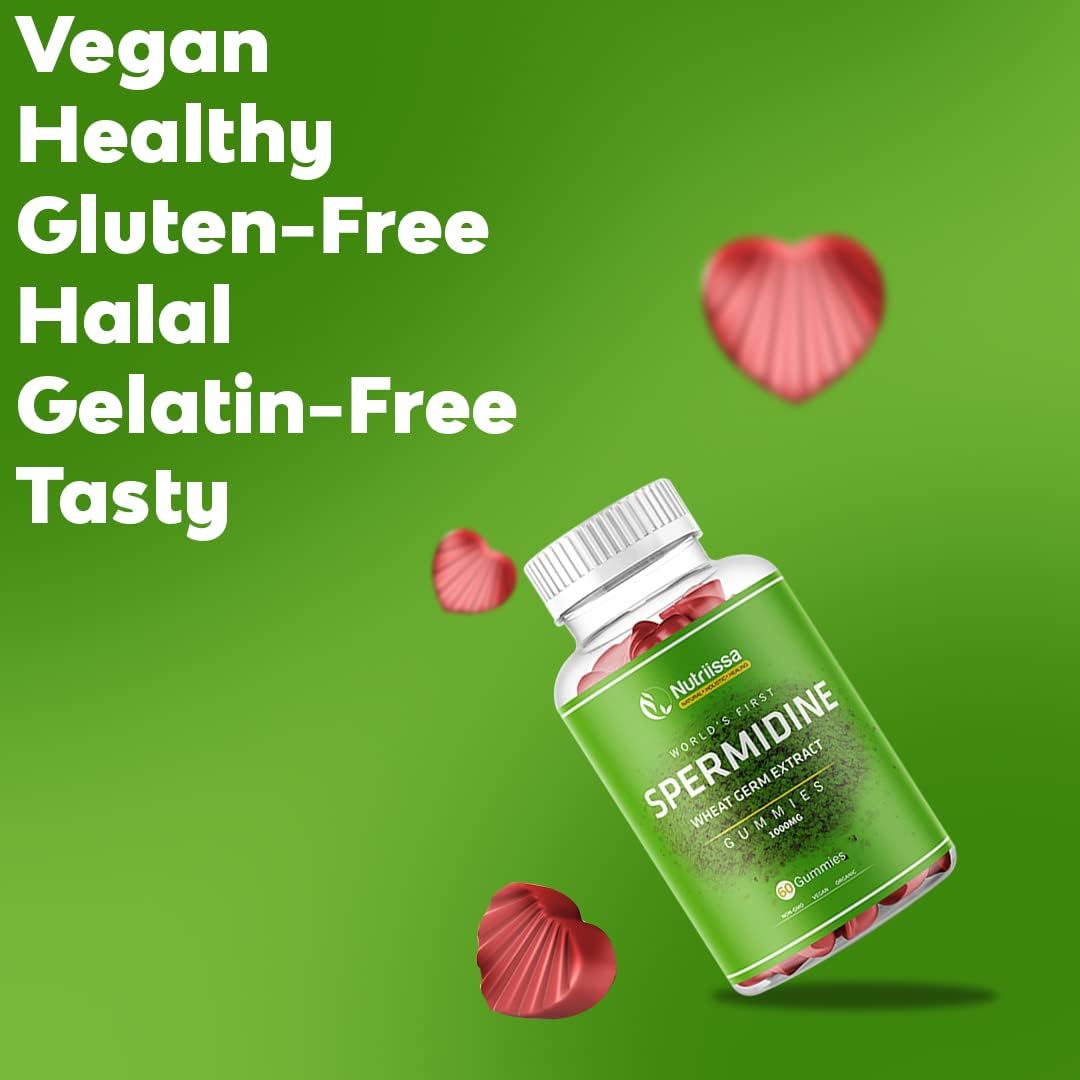 Organic Wheat Germ Extract Spermidine Gummies with Thiamine and Zinc - 1000mg, 60ct D980105