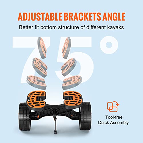 VEVOR Foldable Kayak Cart Dolly with 10" Solid Tires H489