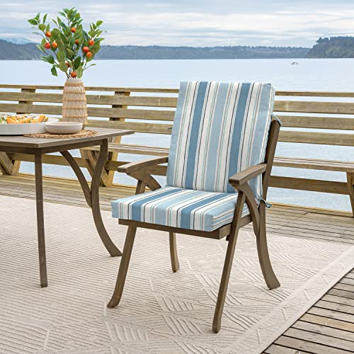 ARDEN Outdoor Dining Chair Cushion 20 x 20 in Weather-Proof Fade Resistant Sapphire Blue J523