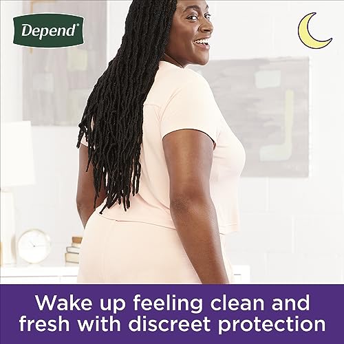 Depend Night Defense Adult Incontinence Underwear for Women, Disposable, Overnight, Medium, 15 Count U8604