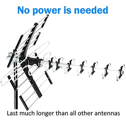 Five Star Outdoor HDTV Antenna 200 Mile Long Range, Attic or Roof Mount, 4K 1080P VHF UHF, Supports 4 TVs R727