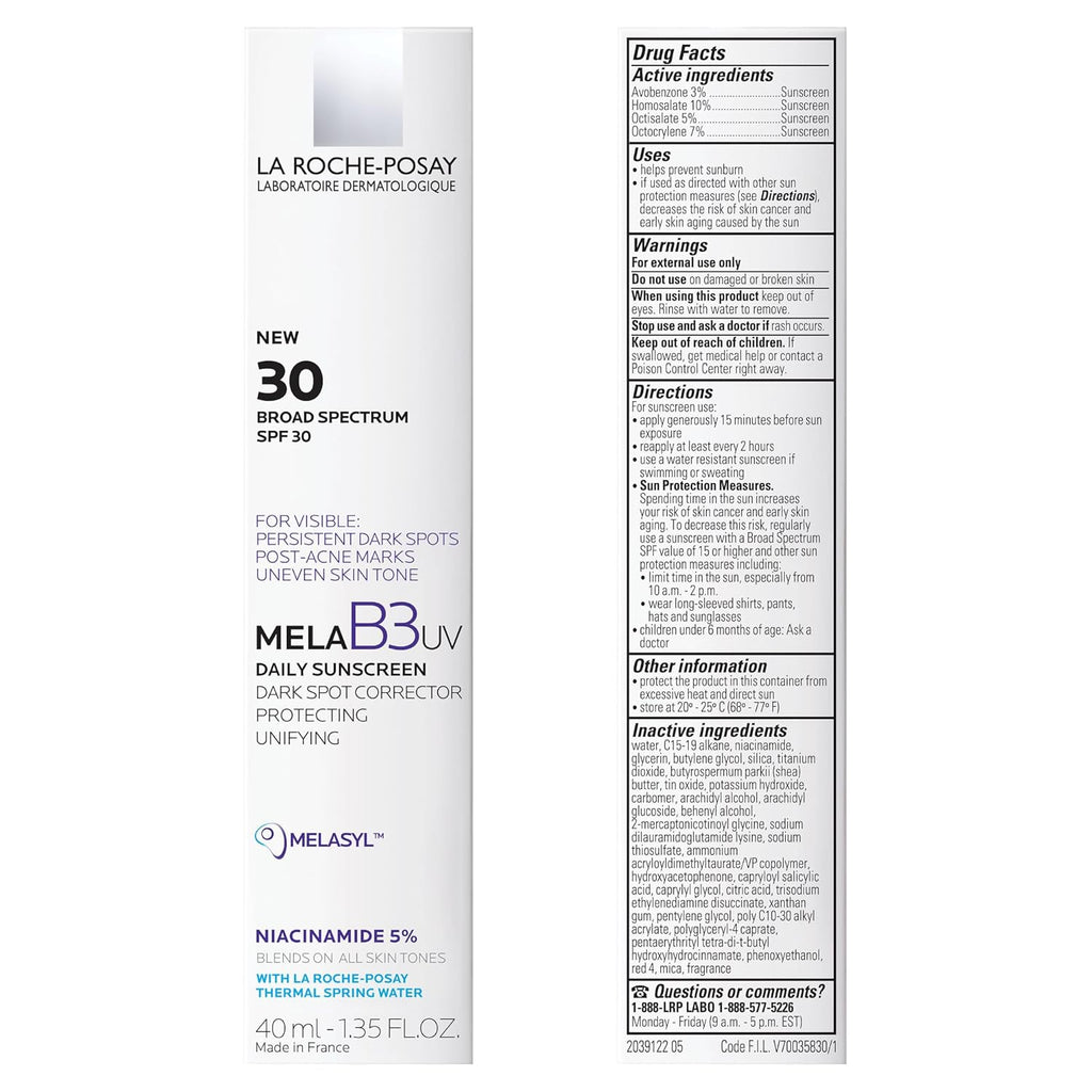 La Roche-Posay Mela B3 UV Daily Sunscreen SPF 30 Face Moisturizer 40ml X78948