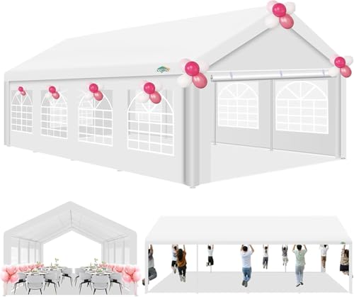 COBIZI 20x40 Party Tent Heavy Duty with Removable Sidewall, White S4012