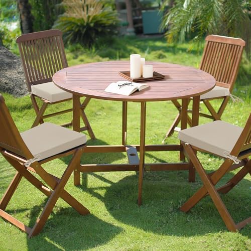 Outdoor Chair Cushions Set of 4, Waterproof Patio Seat Cushions with Ties, Black A5741