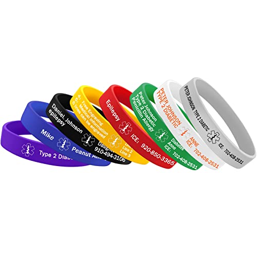 Custom Silicone Medical ID Bracelet Waterproof for Men Women K658