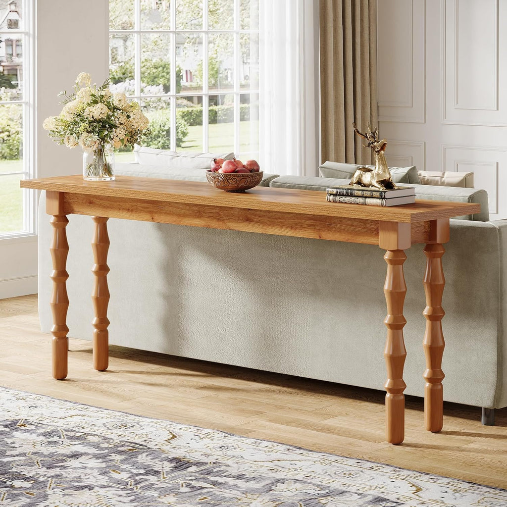 Tribesigns 70.9-Inch Console Table for Entryway with Solid Wood Legs L78418