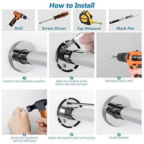 Toilet Grab Bar for Elderly, 24 Inch Height Adjustable Flip Up Bathroom Safety Rail H1737