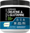 Fitness Labs German Creatine and L-Glutamine | 1.1 lbs | Monohydrate and Creapure Powder | Vegan Fitness Supplement