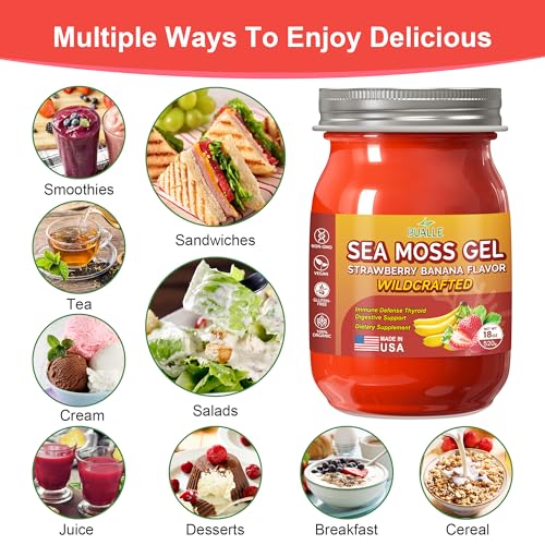 Sea Moss Gel Mango Pineapple Irish Seamoss, 18 OZ Organic Raw Y478764